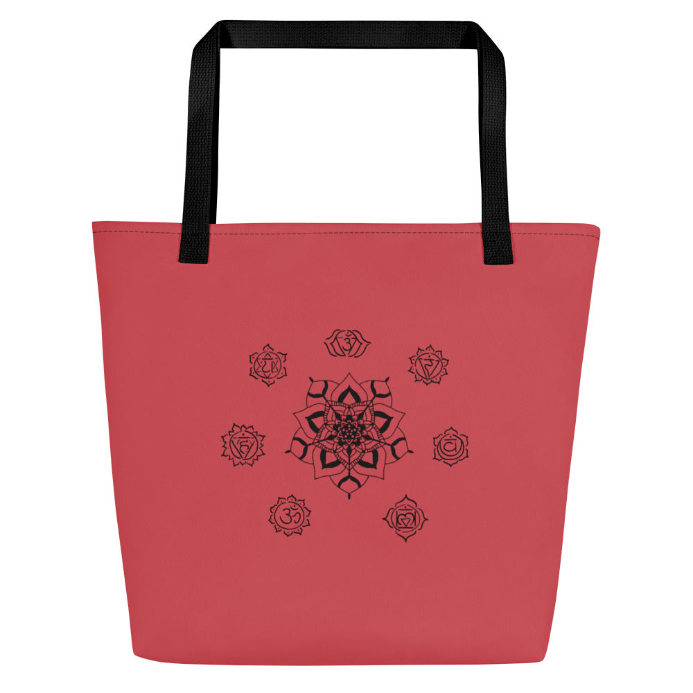 Mandala Chakra Print Large Tote Bag